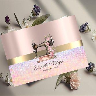 Elegant Bokeh Gold Stripe,Sewing Machine