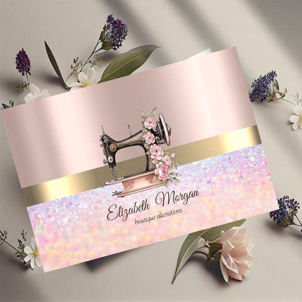 Elegant Bokeh Gold Stripe,Sewing Machine