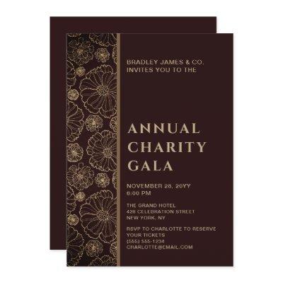 Elegant Botanical Charity Event Gala Party Invitation