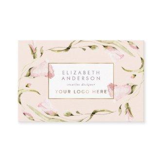 Elegant Botanical Gold Frame Wildflower Logo