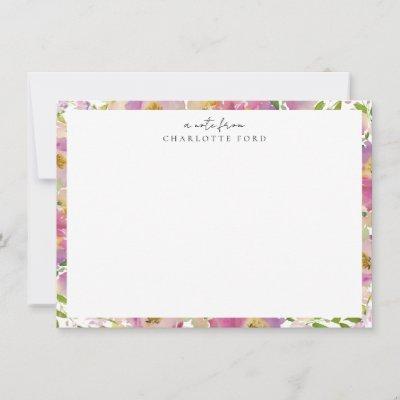 Elegant Botanical Pastel Blush Pink Floral Frame Note Card