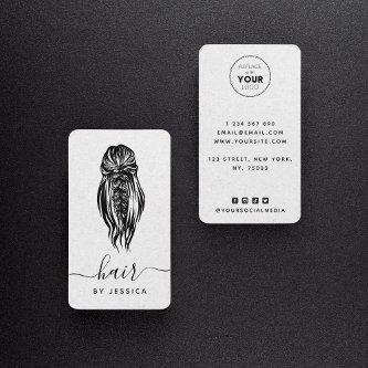 Elegant Braid Wavy Hair Salon Gray Kraft Paper