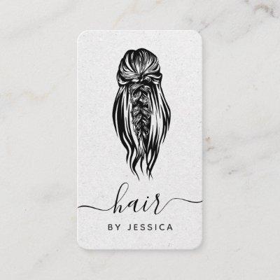 Elegant Braid Wavy Hair Salon Gray Kraft Paper