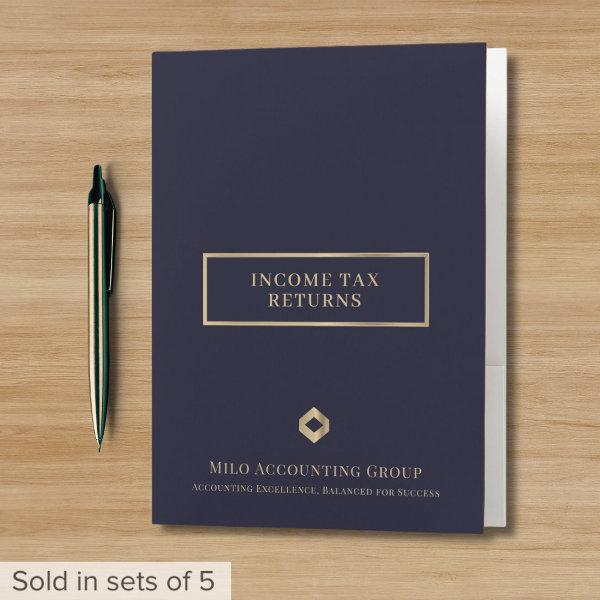 Elegant Branded Tax Folders with Pockets