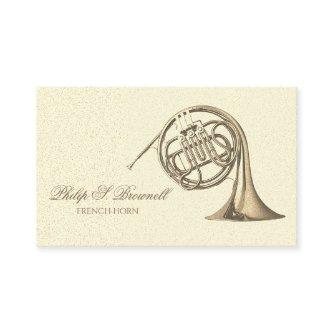 Elegant Brass French Horn Musician Music Teacher B