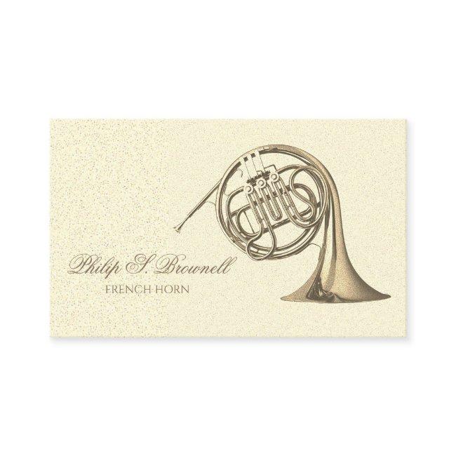 Elegant Brass French Horn Musician Music Teacher B