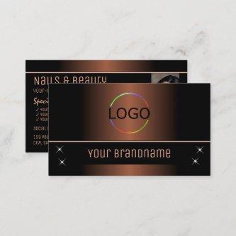 Elegant Brown Black Stylish with Logo and Photo