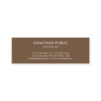 Elegant Brown Modern Minimalist Design Chic Plain Mini