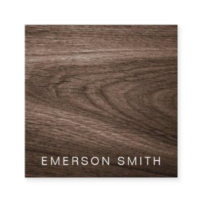 Elegant brown oak wood modern professional square