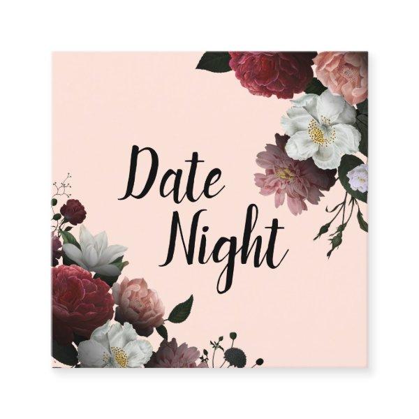 Elegant Burgundy and Pink Flowers Date Night Card