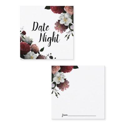 Elegant Burgundy and Pink Flowers Date Night Card