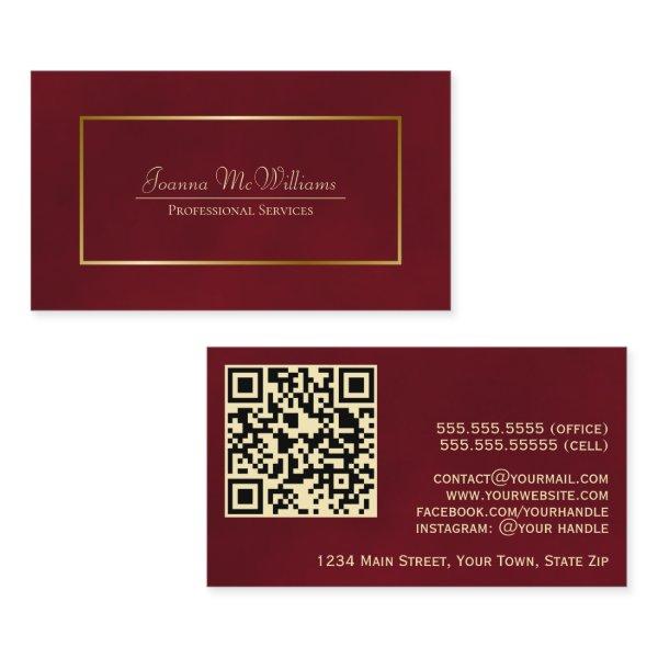 Elegant Burgundy & Gold Professional QR Code