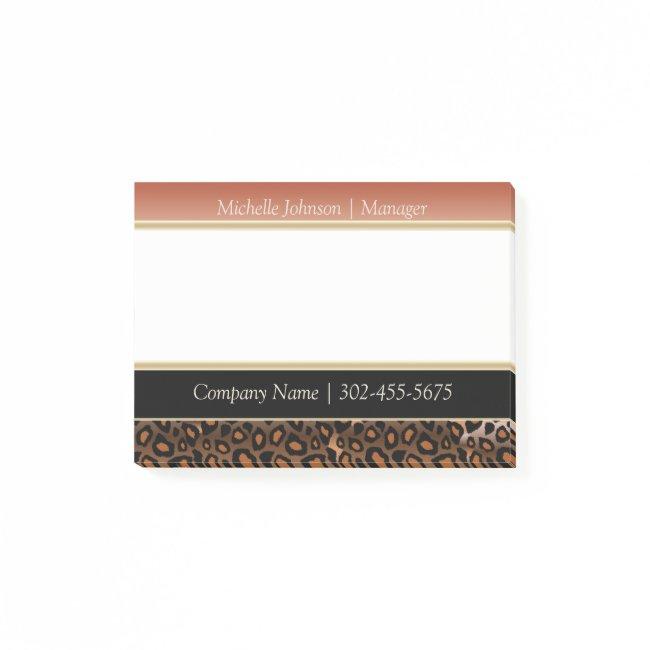 Elegant Burnt Orange and Black Jaguar Print Post-it Notes