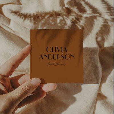 Elegant Burnt Orange Neutral Boho Modern Unique Square