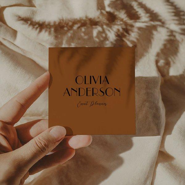 Elegant Burnt Orange Neutral Boho Modern Unique Square