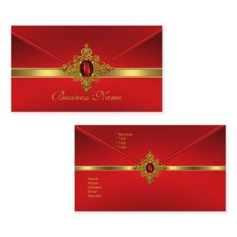 Elegant  Red Gold Trim Red Jewel