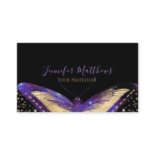 Elegant Butterfly Purple Gold Glitter