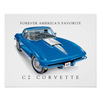 ELEGANT C-2 VETTE ILLUSTRATION POSTER