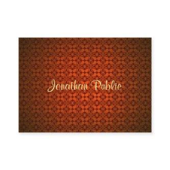 Elegant Calligraphy Name Text Template Red Damask