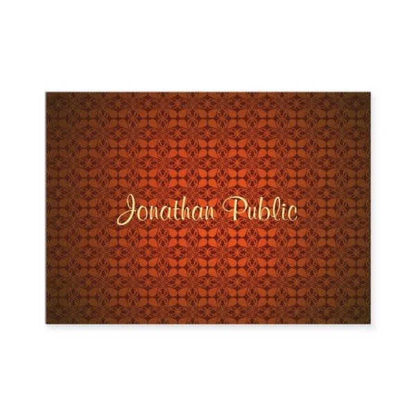 Elegant Calligraphy Name Text Template Red Damask