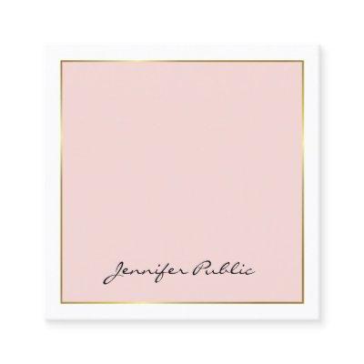Elegant Calligraphy Pink Gold Plain Luxury Trendy Square