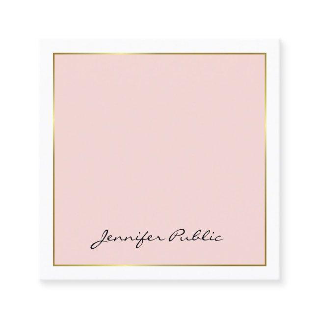 Elegant Calligraphy Pink Gold Plain Luxury Trendy Square