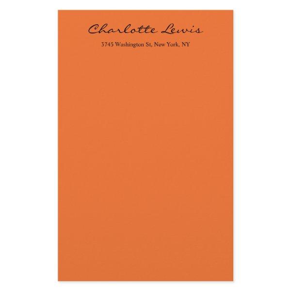 Elegant Calligraphy Plain Orange Legible Text Stationery