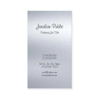 Elegant Calligraphy Script Modern Silver Plain