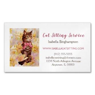 Elegant Cat Sitting Magnetic