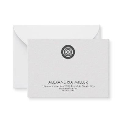 Elegant Charcoal Gray Business Note Card