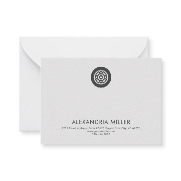 Elegant Charcoal Gray Business Note Card