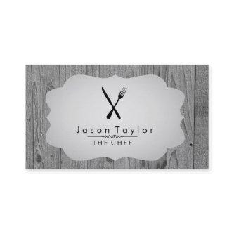 Elegant Chef Catering Retro Knife Fork Wood Gray