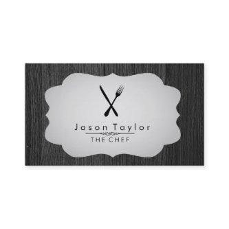 Elegant Chef Catering Retro Knife Fork Wood Gray