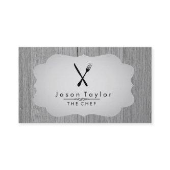 Elegant Chef Catering Retro Knife Fork Wood Gray