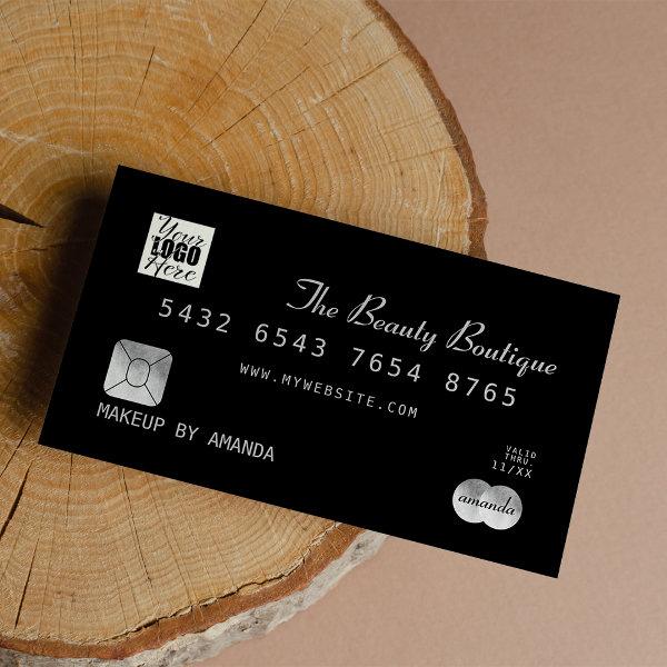 Elegant Chic Black Silver Luxury Credit Card Logo