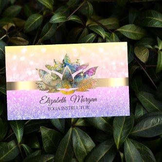 Elegant Chic Bokeh Gold,Ombre Lotus Yoga