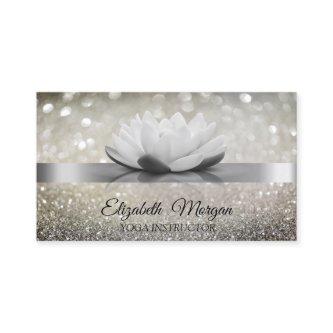 Elegant Chic Bokeh Silver,Lotus Yoga