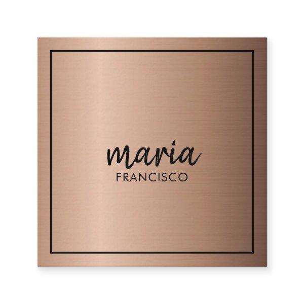 Elegant chic bronze  modern square minimalist   square