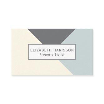 Elegant Chic Charcoal and Cream Geometric