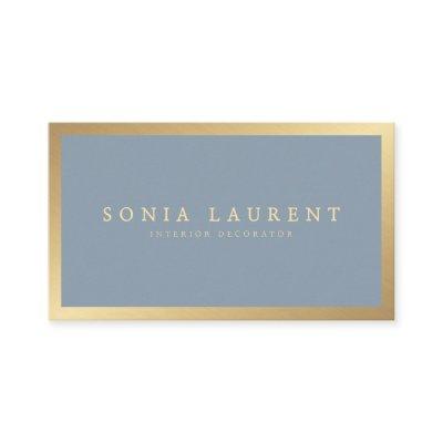 Elegant chic gold metallic dusty blue minimalist
