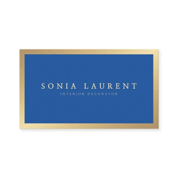 Elegant chic gold metallic royal blue minimalist
