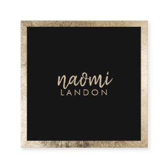 Elegant chic gold modern square minimalist black square