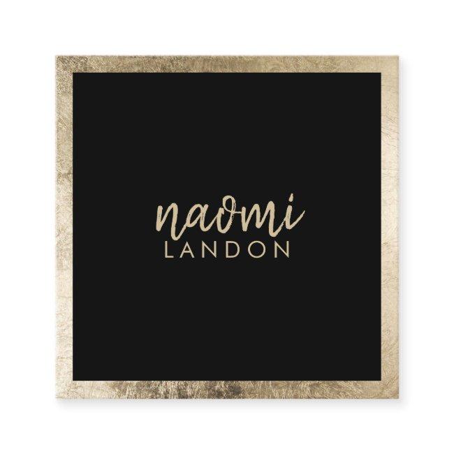Elegant chic gold modern square minimalist black square