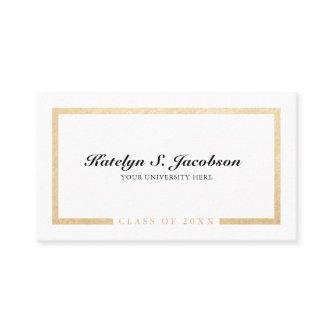 Elegant chic gold white graduation class of name c calling card