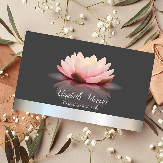 Elegant Chic Lotus Silver Stripe Yoga Instructor