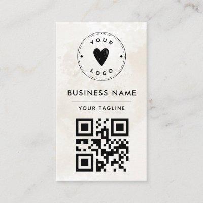Elegant Chic Marble Add Your QR Code & Logo Simple