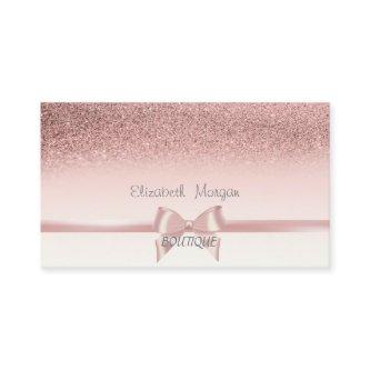 Elegant Chic  Pink Ribbon Bow,Glitter Bokeh