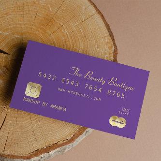 Elegant Chic Purple Gold Luxury Credit Card