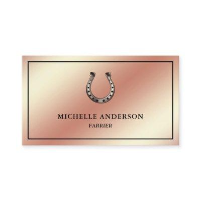 Elegant Chic Rose Gold Foil Horseshoe Farrier