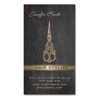 Elegant chic scissors chalkboard hair stylist magnetic
